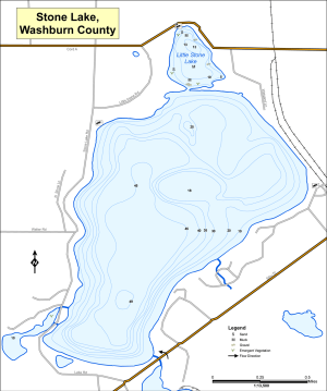 Stone Lake T39NR10WS24 Topographical Lake Map