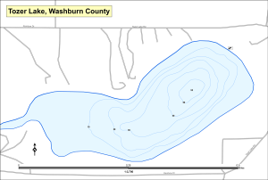 Tozer Lake Topographical Lake Map