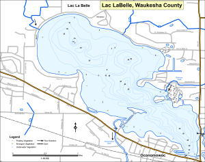 Lac La Belle Topographical Lake Map