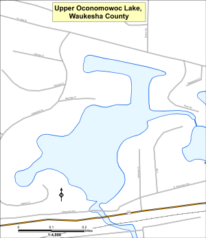 Oconomowoc Lake, Upper Topographical Lake Map