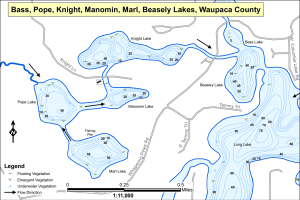 Beasley Lake (Chain) Topographical Lake Map