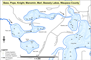 Pope Lake (Chain) Topographical Lake Map