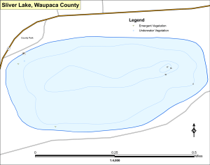 Sliver Lake T23NR11ES14 Topographical Lake Map
