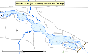 Morris Lake (Mt. Morris) Topographical Lake Map