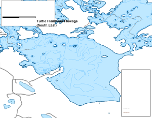 Turtle Flambeau Flowage South East Topographical Lake Map