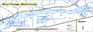 Biron Flowage Topographical Lake Map