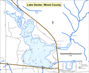 Dexter Flowage Topographical Lake Map