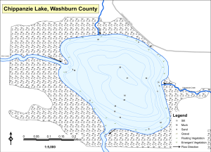 Chippanazie Lake Topographical Lake Map
