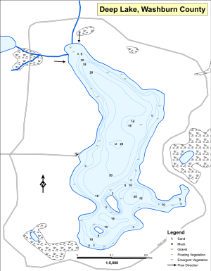 Deep Lake T38NR11WS18 Topographical Lake Map
