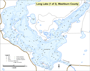 Long Lake (1 of 3) Topographical Lake Map