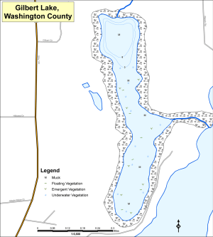Gilbert Lake Topographical Lake Map