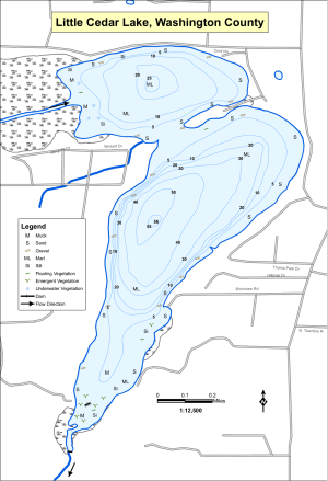Little Cedar Lake Topographical Lake Map