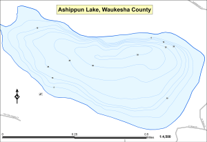 Ashippun Lake Topographical Lake Map