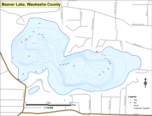 Beaver Lake Topographical Lake Map