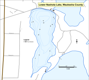 Nashotah Lake, Lower Topographical Lake Map