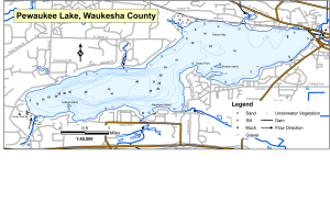 Pewaukee Lake Topographical Lake Map