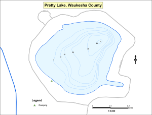 Pretty Lake Topographical Lake Map