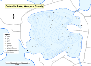 Columbia Lake (Chain) Topographical Lake Map