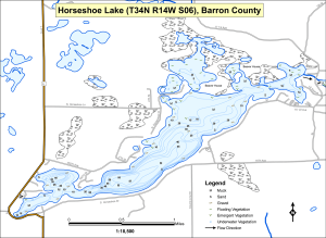Horseshoe Lake T34NR14WS06 Topographical Lake Map