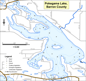 Pokegama Lake Topographical Lake Map