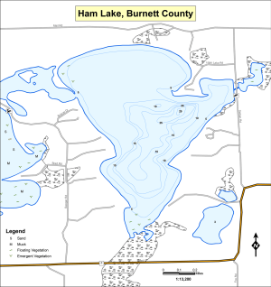Ham Lake Topographical Lake Map
