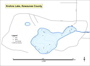 Krohns Lake Topographical Lake Map
