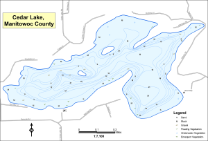 Cedar Lake Topographical Lake Map