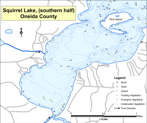 Squirrel Lake (2 of 2) Topographical Lake Map