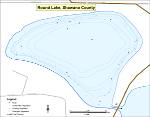 Round Lake Topographical Lake Map