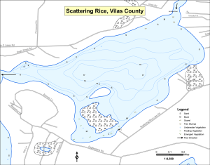 Scattering Rice Lake Topographical Lake Map