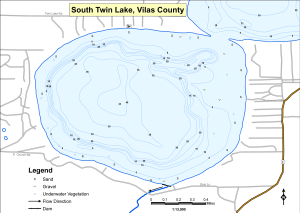 Twin Lake (south) Topographical Lake Map