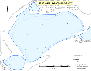Sand Lake Topographical Lake Map