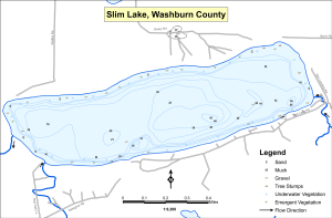 Slim Lake Topographical Lake Map
